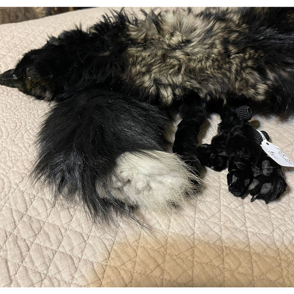 Vintage 1950s Glamour Authentic Large Black Silver Fox Fur Taxidermy Stole Scarf - Picture 6 of 7